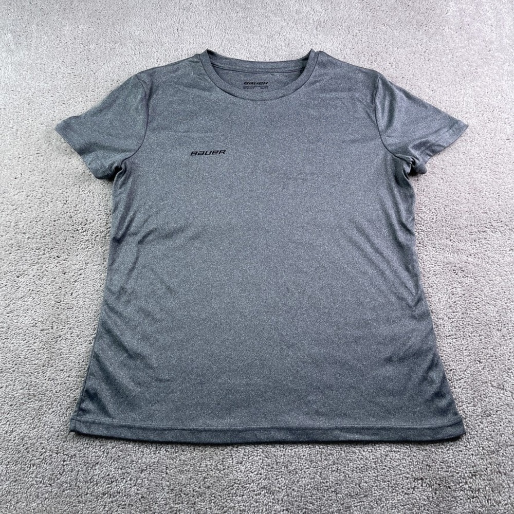 Bauer Hockey Shirt Womens XL Gray Training Short Sleeve Performance Tee